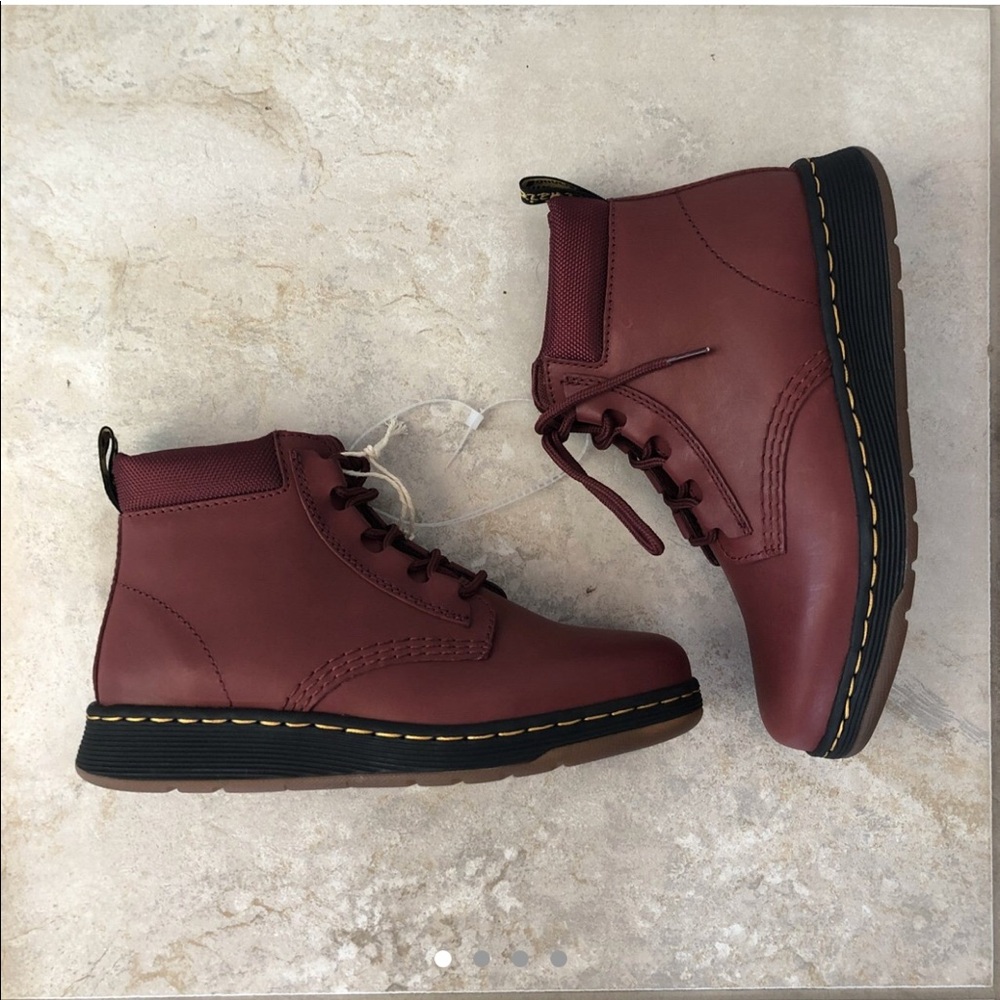 Dr. Martens Telkes Padded Collar Boot on CherryRed